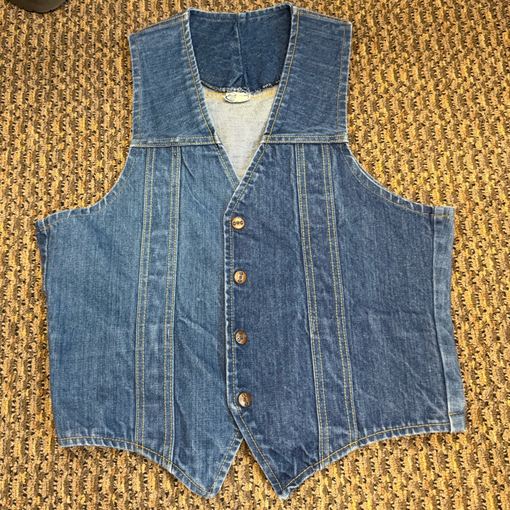 🦅 Vintage GWG Scrubbies Union Made Denim Vest | Made in Canada | M 42